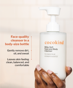 milky-soft face and body cleanser